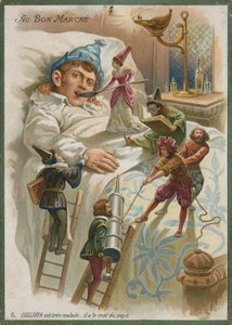 Guliwer chory w Lilliput autorstwa French School