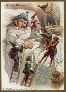 Guliwer jest bardzo chory. cierpi na tęsknotę za domem (chromolitho) autorstwa French School