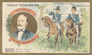 Gustave Nadaud (1820-1893), francuski goguettier, poeta i autor tekstów, autor zakazanej przez reżim satyrycznej pracy „Les deux gendarmes” lub „Pandora” autorstwa French School