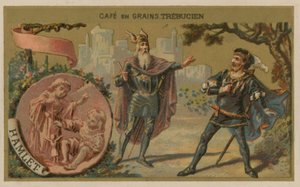 Hamlet - ilustracja przedstawiająca scenę ze sztuki Williama Szekspira autorstwa French School