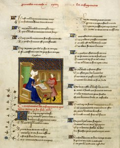 Harley 4431, f.261v Christine de Pisan i jej syn, ilustracja z „Dzieła zebrane Christine de Pisan” autorstwa French School