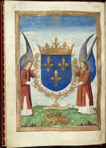 Harley 4939 fa. 6v, karta herbowa z Historii wojen rzymskich, autorstwa Appiana, ok. 1515-17 (welum) autorstwa French School
