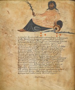 Harley 647, fol.10v Ilustracja konstelacji Eridanus i tekst, ok.820-40 (welin) autorstwa French School