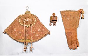 Hawking zestaw pokrowiec, rękawica i kaptur, francuski, 1600-25