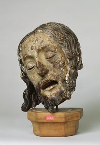 Głowa Chrystusa (drewno malowane)