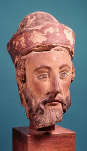 Głowa Józefa z Arymatei (kamień polichromowany)