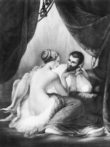 هنري IV (1553-1610)، د فرانسې پاچا او د هغه میرمن ګابریل دی ایسټریس پولی autorstwa French School