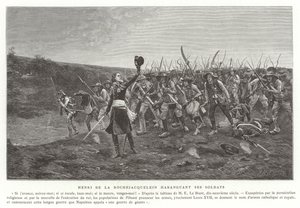 Henri de la Rochejaquelin przemawiający do swoich żołnierzy, Vendee Revolt, Francja autorstwa French School