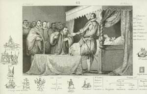 Henryk III Francji na łożu śmierci, 1589 autorstwa French School
