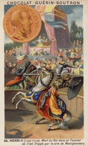 Henryk II z Francji zabity na turnieju przez Gabriela Montgomery autorstwa French School