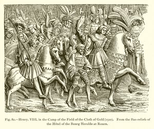 Henryk VIII w Obozie Pola Złotego Płótna (1520) autorstwa French School