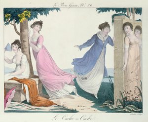 Zabawa w chowanego, ilustracja z Le Bon Gatunek, początek XIX wieku autorstwa French School