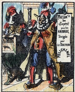 Historia dr Pulcinelli (Polichinelle). Drzeworyt Imaging Pellerin - Epinal, sd. Koniec XIX wieku. autorstwa French School