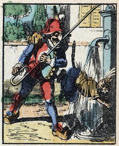 Historia dr Pulcinelli (Polichinelle). Drzeworyt Imaging Pellerin - Epinal, sd. Koniec XIX wieku. autorstwa French School