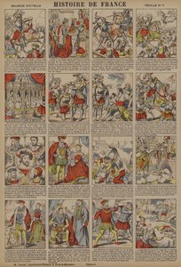 Historia Francji od śmierci Karola VIII do masakry w dniu św. Bartłomieja (kolorowa litografia) autorstwa French School