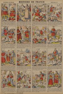 Historia Francji od panowania Filipa I do panowania Ludwika IX (kolorowa litografia) autorstwa French School