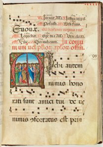 Święci Apostołowie, Graduał, f.94 (tusz, tempera i złoto płatkowe na pergaminie) autorstwa French School