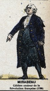 Honore Gabriel (Honore-Gabriel) Riqueti, hrabia Mirabeau (1749-1791), polityk francuski. W „”Galeriede Kings and Queens of France oraz znamienitych postaci z lat 1643-1895””Obraz epinal. autorstwa French School