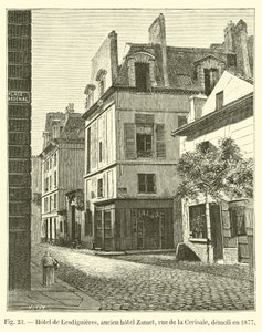 Hotel de Lesdiguieres, dawny hotel Zamet, rue de la Cerisaie, zburzony w 1877 r. autorstwa French School