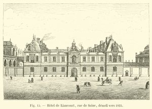 Hôtel de Liancourt, rue de Seine, zburzony około 1825 r. autorstwa French School