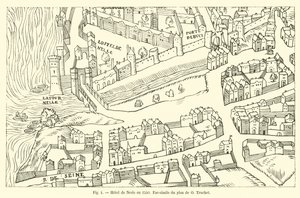 Hotel de Nesle w 1550 r., Faksymile mapy O Truchet autorstwa French School
