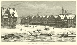 Ratusz i Place de Greve, XIII wiek autorstwa French School