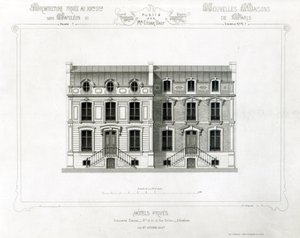 Hotele prywatne, 10 i 12 Rue Balzac, Paryż, od Architecture Privee au C19th, autorstwa French School
