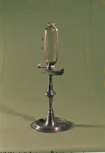 Lampa godzinowa, 1677 (cyna i szkło) autorstwa French School