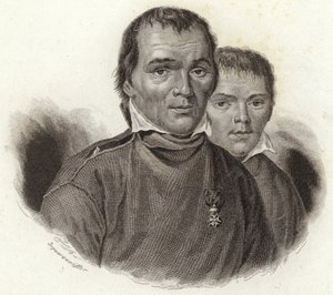 Hubert Goffin i jego syn Mathieu autorstwa French School