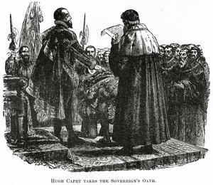 Hugh Capet składa przysięgę, ok. 1882 (drewno) autorstwa French School