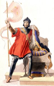 Hugues Capet i jego sztandar - w „”Le Plutarque francais””, wyd. Mennechet autorstwa French School