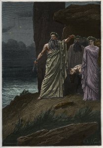 Ofiara z ludzi składana przez druida według Alphonse de Neuville - Druidzi składający ofiary z ludzi - grawer z „Historia Francji opowiedziana moim wnukom” - Francois Guizot - 1872-1876 autorstwa French School
