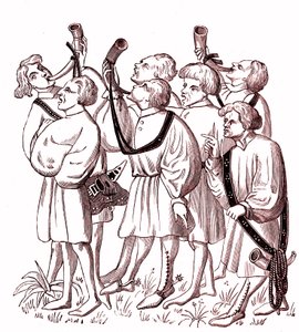 Dzwonnicy myśliwscy (XV w.) - Simile College miniatury z rękopisu Gastona Phebusa (1331-1391) autorstwa French School