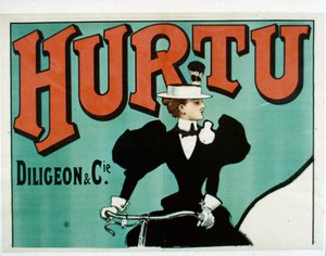 Plakat rowerowy Hurtu, tylko górna połowa, ok.1899