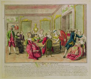 Sesja hipnozy z Franzem Antonem Mesmerem (1734-1815) 1784 autorstwa French School