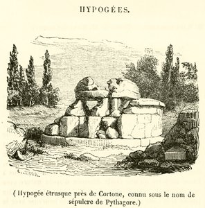Hypogee etrusque pres de Cortone, connu sous le nom de sepulcre de Pythagore (rycina) autorstwa French School