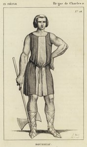IX wiek, panowanie Karola II, kat (rycina) autorstwa French School