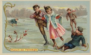 Łyżwiarstwo (chromolitho) autorstwa French School