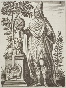 Idealny portret Apoloniusza z Tyany, z De Divinationewet Magiczne czary Jean-Jacquesa Boissarda, 1605, opublikowany w A History of Magic pod koniec XIX wieku autorstwa French School