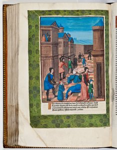 Idumejczycy buntują się przeciwko Rzymowi, mordując naczelnych kapłanów Anana i Jezusa, 68 AD (odbitka ręcznie kolorowana) autorstwa French School