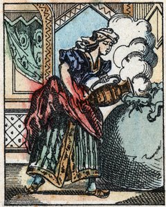 Ilustracja do Opowieści z tysiąca i jednej nocy. Ali-Baba (Ali Baba).Grawerowanie na drewnie firmy Imaging Pellerin - Epinal, sd. Koniec XIX wieku. autorstwa French School