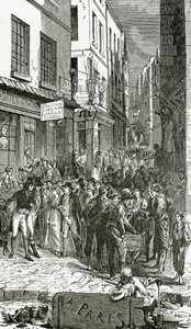 Ilustracja z Quatre Vingt Treize, XIX w. (grawerunek bw) autorstwa French School