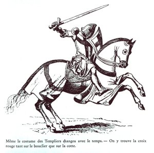Ilustracja Rycerza Templariusza (rycina) autorstwa French School