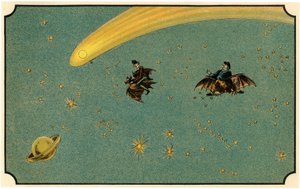 Ilustracja do książki "Voyage dans la lune avant 1900" autorstwa A. de Ville-d
