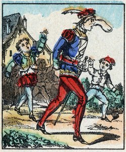 Ilustracja do bajki „Przygody Wielkiej Flandrii”” Drzeworyt z Imaging Pellerin - Epinal, sd. Koniec XIX wieku. autorstwa French School