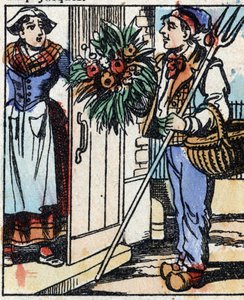 Ilustracja do bajki „Diabelski widelec” Grawer w drewnie firmy Imaging Pellerin - Epinal, sd. Koniec XIX wieku. autorstwa French School