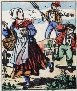 Ilustracja do bajki „Diabelski widelec” Grawer w drewnie firmy Imaging Pellerin - Epinal, sd. Koniec XIX wieku. autorstwa French School