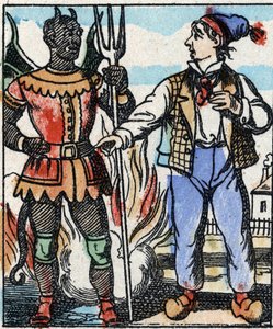 Ilustracja do bajki „Diabelski widelec” Grawer w drewnie firmy Imaging Pellerin - Epinal, sd. Koniec XIX wieku. autorstwa French School