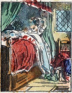 Ilustracja do bajki „Czerwony Kapturek” autorstwa Charlesa Perraulta. Drzeworyt firmy Imaging Pellerin - Epinal, sd. Koniec XIX wieku. autorstwa French School