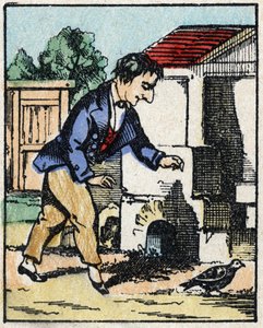 Ilustracja opowieści „” Veridique History of Jeannot Serinet „” Drzeworyt obrazu Imagery Pellerin - Epinal, sd. Koniec XIX wieku. autorstwa French School
